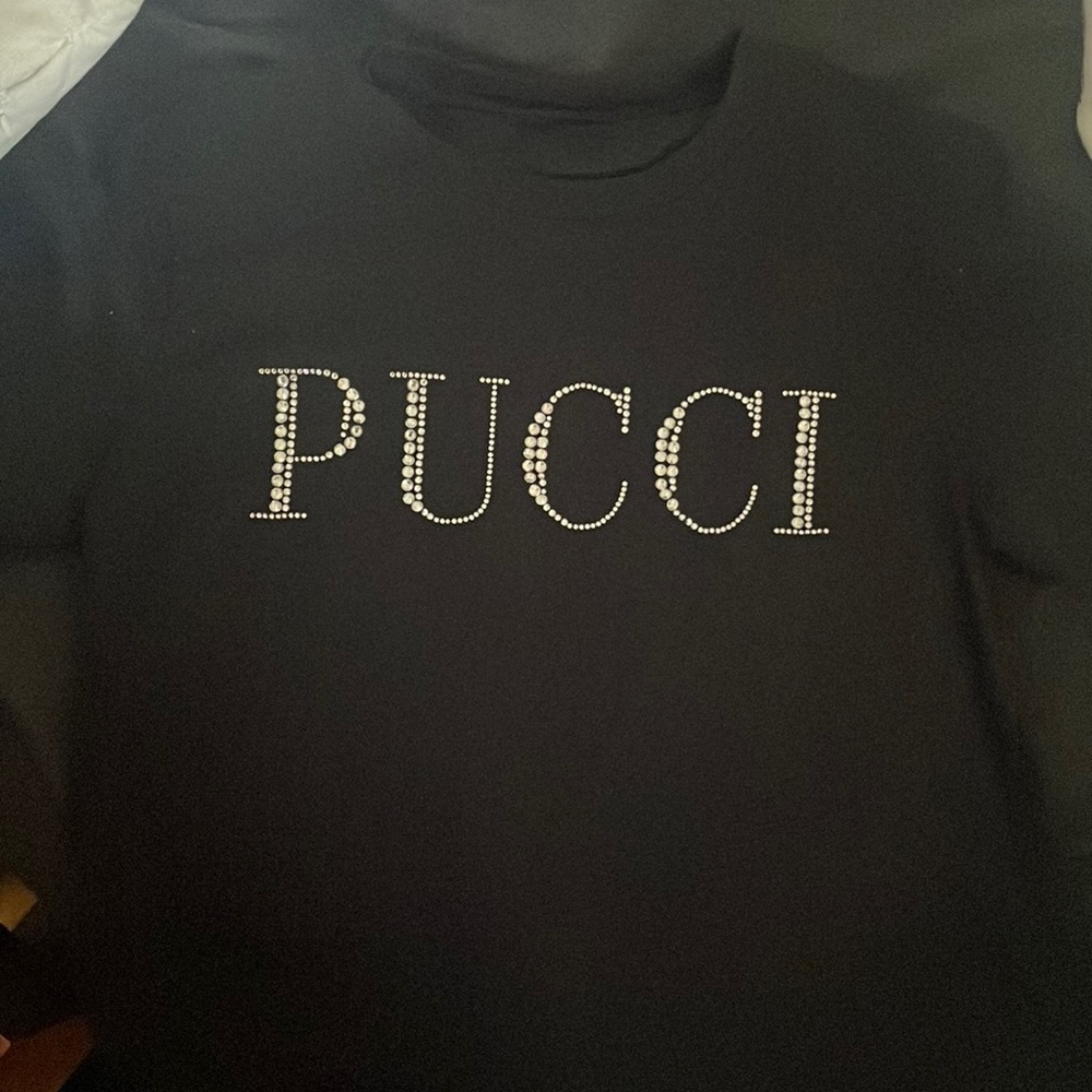 Black Rhinestone Emilio Pucci Shirt SIZE : SMALL